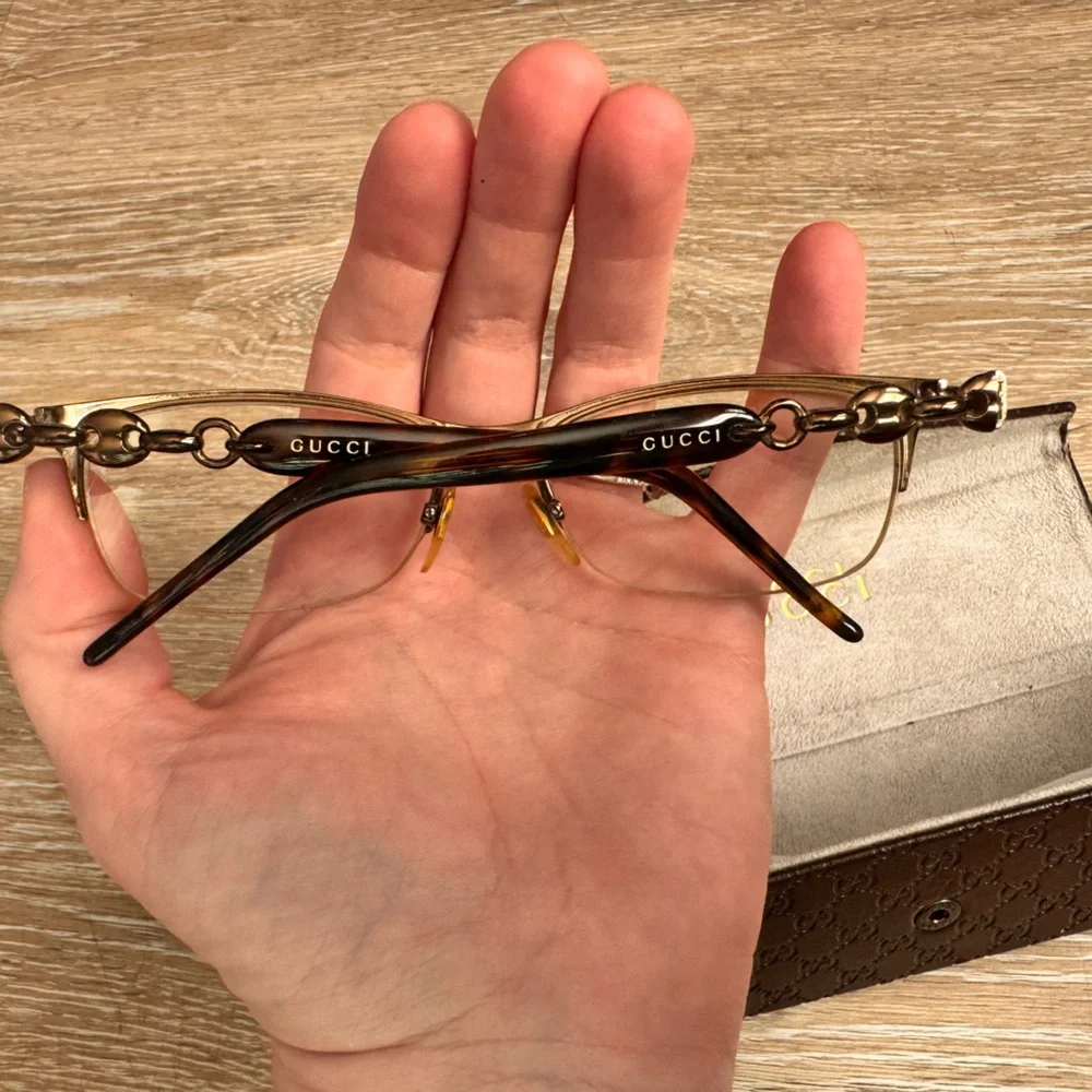 GUCCI Women’s Eyeglasses / Frame Model GG 4237 Semi-Rimless Chain Temple Detail